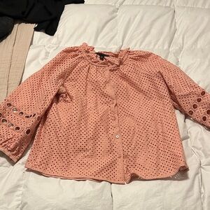 Banana Republic Pink Eyelet Top
